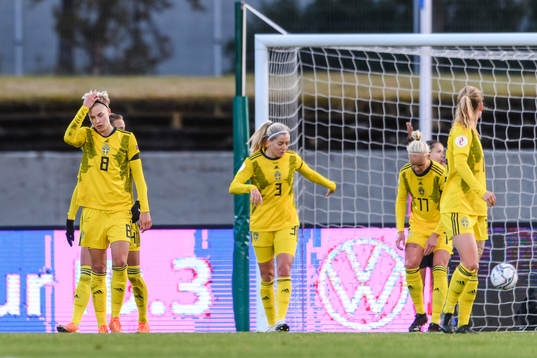 Lina Hurtig , Linda Sembrant and Caroline Seger of Sweden