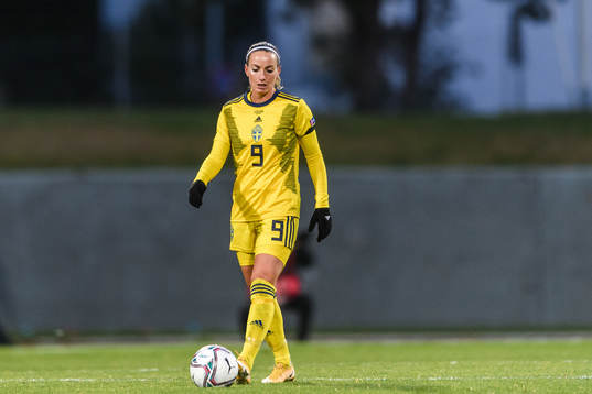 Kosovare Asllani of Sweden looks dejected