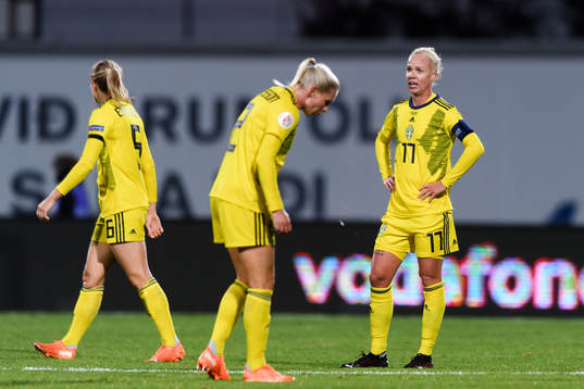 Magdalena Eriksson, Jonna Andersson and Caroline Seger of