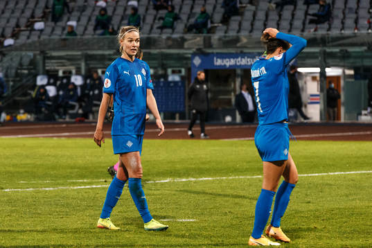 Dagny Brynjarsdottir and Sara Björk Gunnarsdottir of