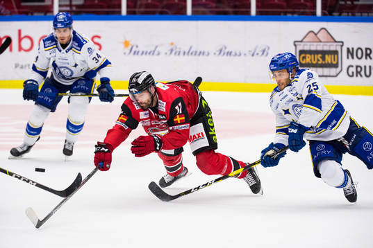 Malmö Redhawks Markus Lauridsen och Leksands Carter Camper