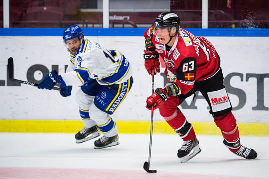 Malmö Redhawks Fredrik Händemark och Leksands Oskar Lang