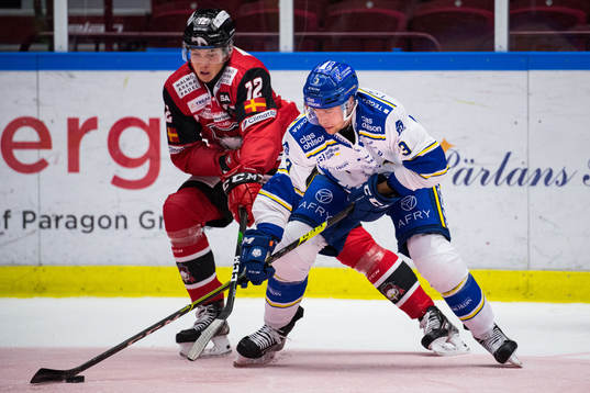 Malmö Redhawks Linus Lindstrand-Cronholm  och Leksands