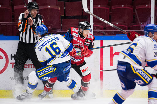 Leksands Daniel Gunnarsson och Malmö Redhawks Jan-Mikael