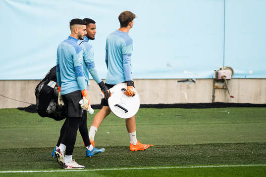 Goalkeeper Marko Johansson, goalkeeper Melker Ellborg and