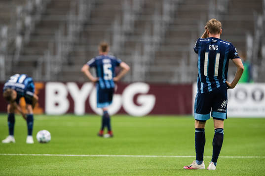 Jonathan Ring of Djurgården looks dejected