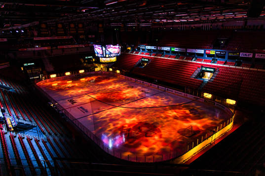 Interiör av ERP Monitor Arena