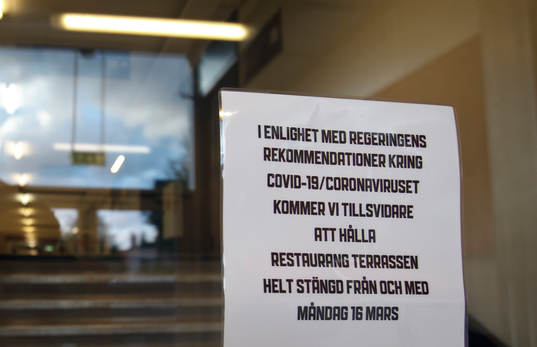 En skylt om Corona