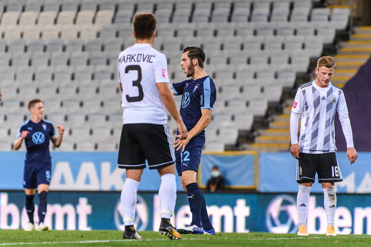 Adi Nalic of Malmö FF celebrates the 3-0 goal