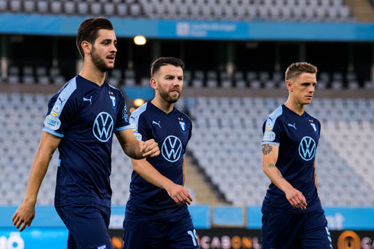 Adi Nalic, Erdal Rakip and Sören Rieks of Malmö FF