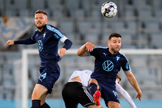 Lasse Nielsen and Erdal Rakip of Malmö FF