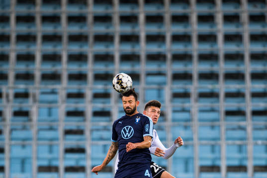 Behrang Safari of Malmö FF and Fran Karacic of Lokomotiva
