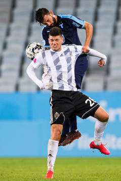 Behrang Safari of Malmö FF and Fran Karacic of Lokomotiva