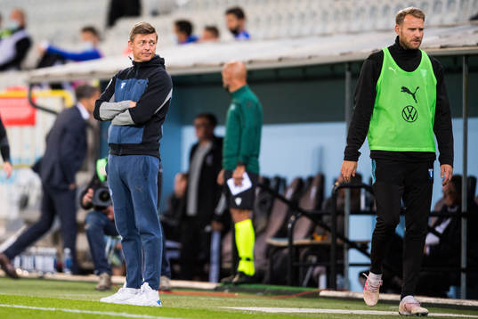 Jon Dahl Tomasson, head coach and Ola Toivonen of Malmö FF