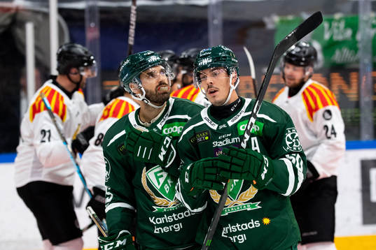 Färjestads Martin Johansson och Sebastian Erixon deppar