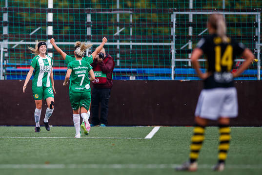 Hammarbys Emma Westin jublar med Hanna Lundkvist