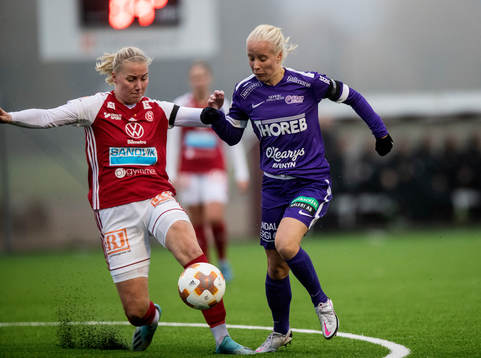 Sandvikens Amanda Hagelberg och Jitex Linnea Strömberg