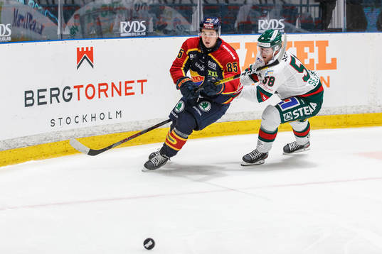 Djurgårdens Michael Haga och Frölundas Jesper Sellgren