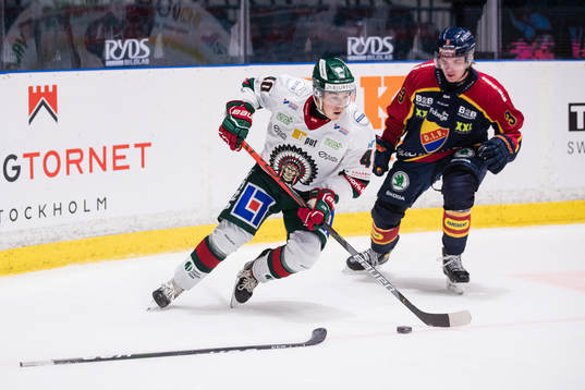 Frölundas Joel Mustonen och Djurgårdens Tobias Björnfot