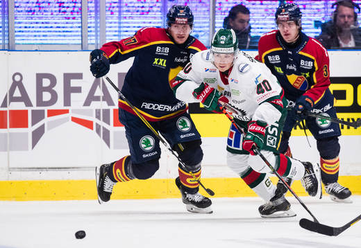 Frölundas Joel Mustonen och Henrik Eriksson och Tobias