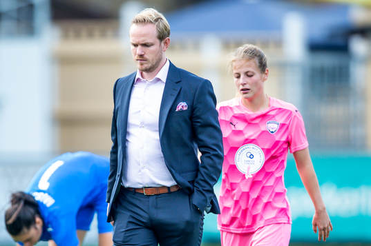 Rosengårds tränare Jonas Eidevall och Anna Anvegård
