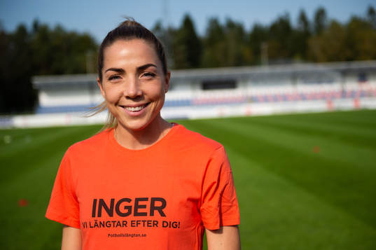 Vittsjös Clara Markstedt innan fotbollsmatchen i
