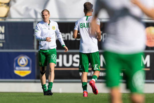 Hammarbys Gustav Ludwigson före fotbollsmatchen i