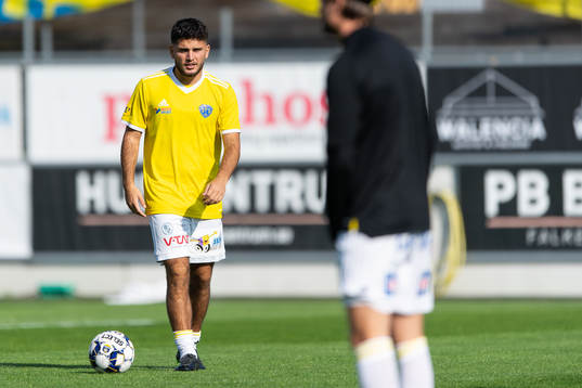 Falkenbergs Edi Sylisufaj före fotbollsmatchen i