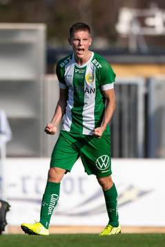 Hammarbys Aron Johansson jublar