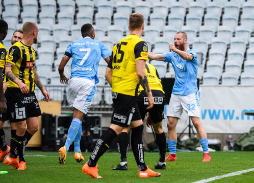Malmö FFs Isaac Kiese Thelin och Jo Inge Berget jublar