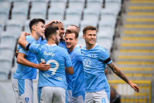 Malmö FFs Isaac Kiese Thelin och Jo Inge Berget jublar