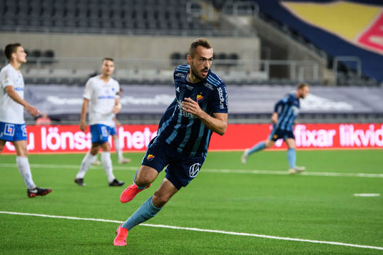 Djurgårdens Emir Kujovic jublar