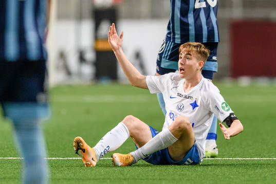 IFK Norrköpings Ísak Bergmann Jóhannesson reagerar på