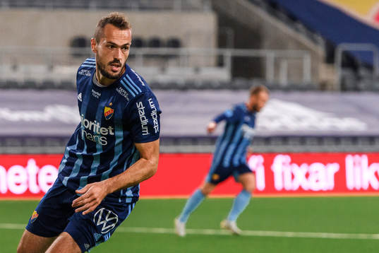 Djurgårdens Emir Kujovic jublar