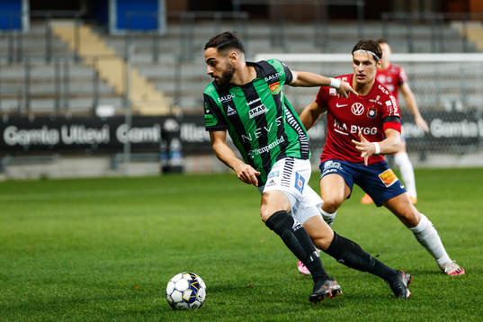 GAIS Mervan Celik och Örgrytes Kevin Ackermann