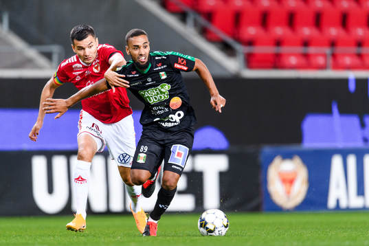 Kalmars Romário Pereira Sipião och Varbergs Junes Barny