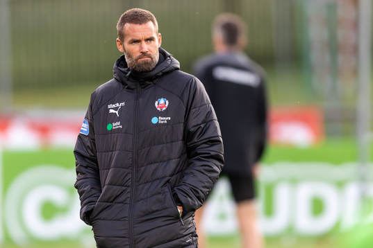 Helsingborgs tränare Olof Mellberg före fotbollsmatchen i