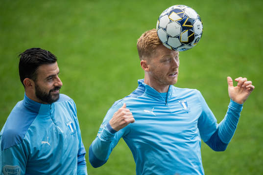 Behrang Safari and Anders Christiansen of Malmö FF