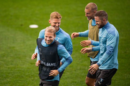 Oscar Lewicki, Anders Christiansen, Felix Beijmo and Lasse