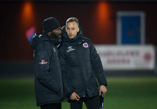 Karlslunds tränare Samuel Wowoah och tränare Jonathan