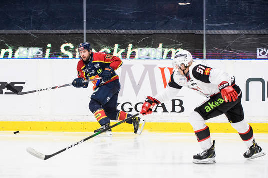 Djurgårdens Niclas Bergfors och Malmö Redhawks Emil
