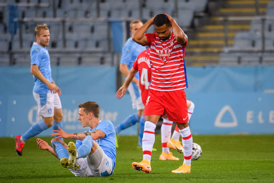 Yangel Herrera of Granada looks dejected