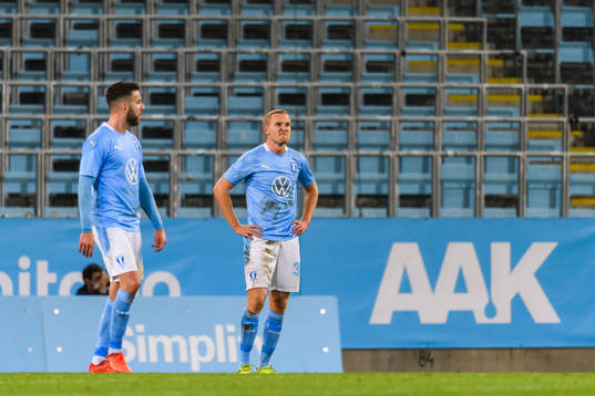 Erdal Rakip of Malmö FF looks dejected