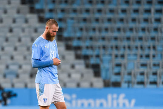Jo Inge Berget of Malmö FF looks dejected