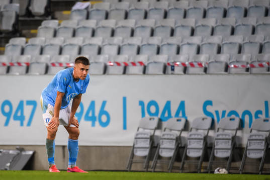 Jonas Knudsen of Malmö FF looks dejected