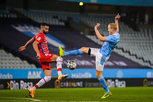 Gonalons of Granada and Franz Brorsson of Malmö FF