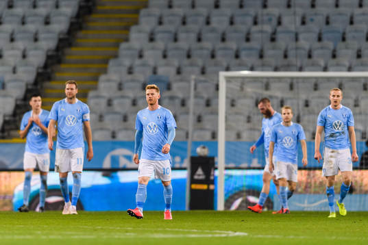 Anders Christiansen of Malmö FF looks dejected