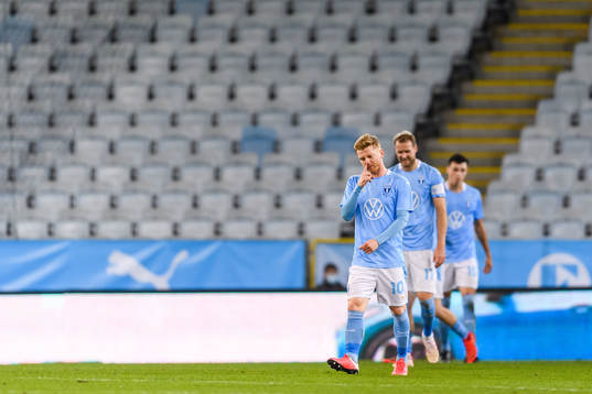 Anders Christiansen of Malmö FF looks dejected