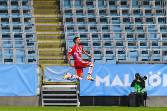 Yangel Herrera of Granada celebrates his 1-3 goal
