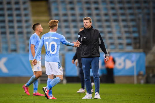 Anders Christiansen and Jon Dahl Tomasson, head coach of